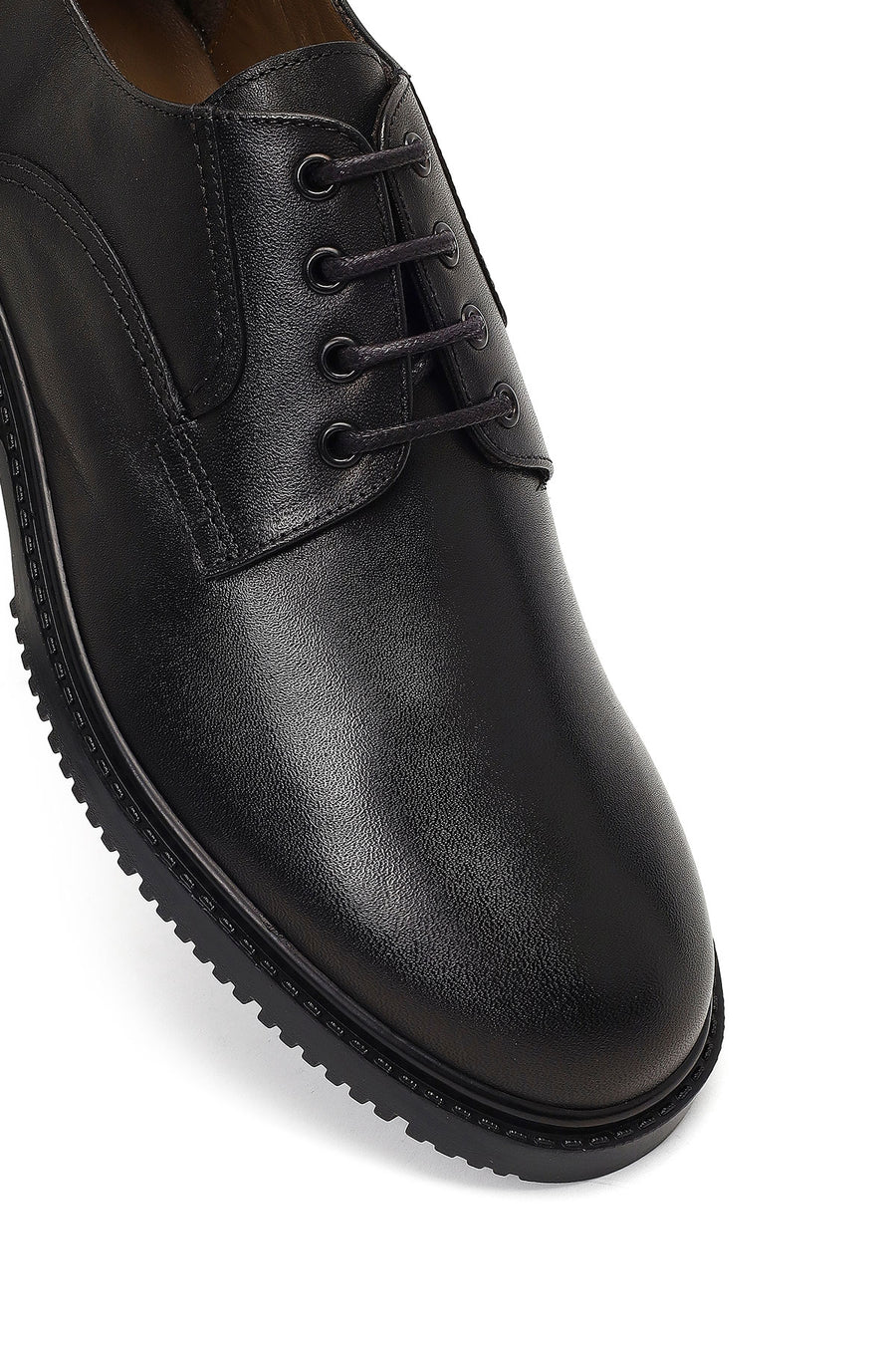 Men's Black Lace-up Leather Casual Shoes