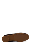 Woman Brown Suede Leather Ballet Flat | Derimod