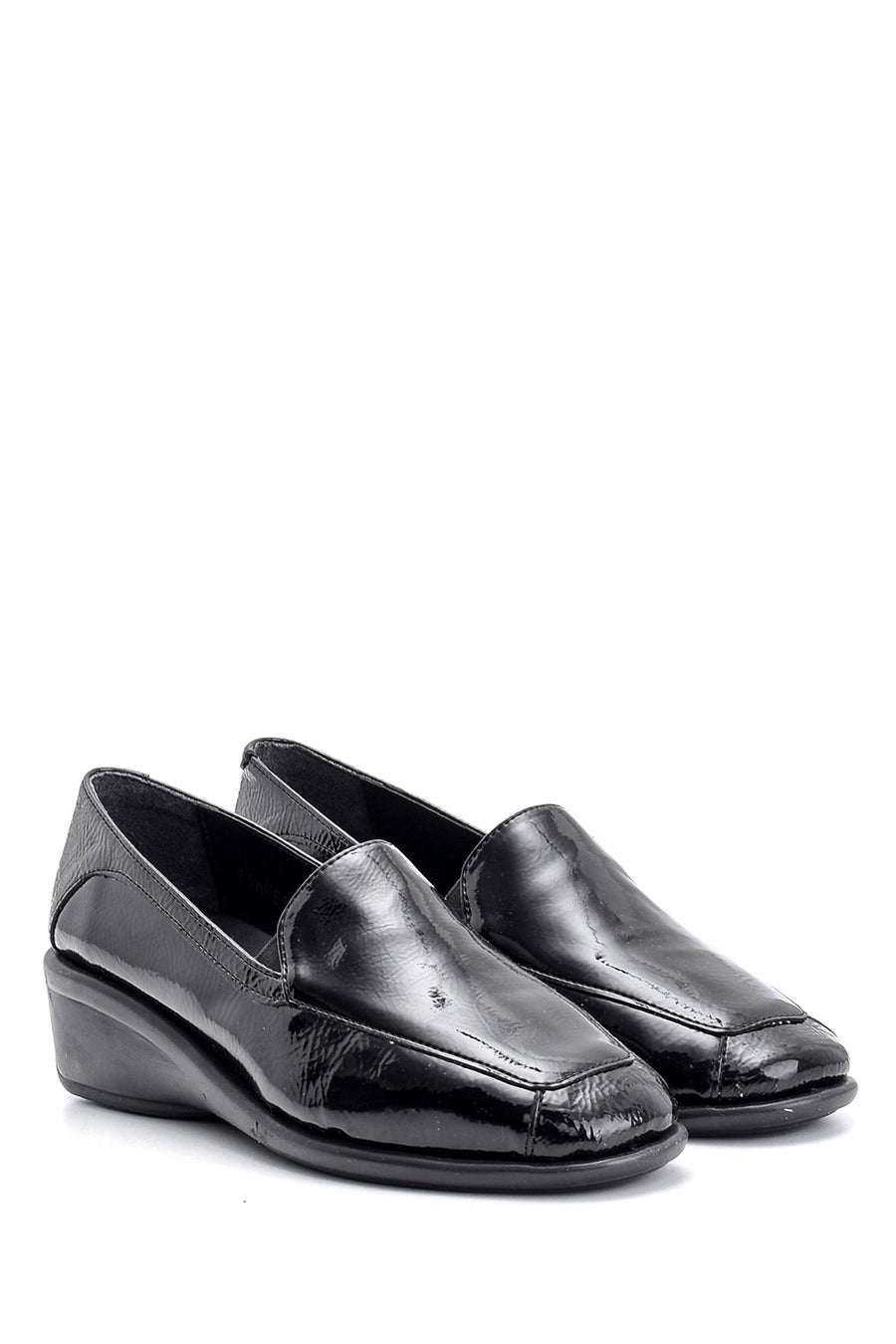 Women's Wedge Heeled Patent Leather Shoes