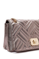 Women's Bronze Long Chain Strap Quilted Shoulder Bag | Derimod