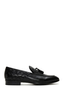 Men's Leather Knit Detailed Classic Loafer | Derimod
