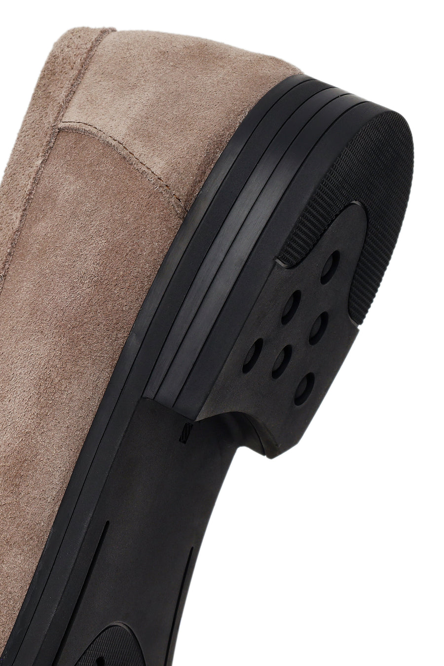 Erkek Gri Süet Deri Casual Loafer