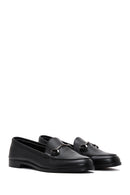 Women's Black Leather Classic Loafer | Derimod