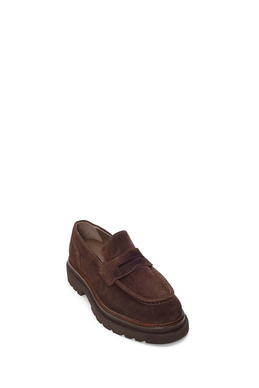 Male Brown Chunky-Soled Suede Loafers