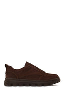 Erkek Kahverengi Bağcıklı Nubuk Deri Casual Sneaker | Derimod