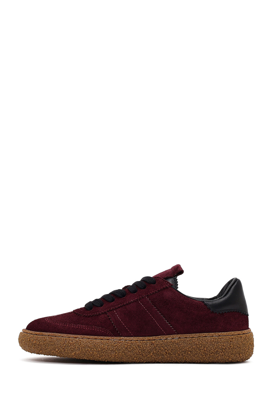 Kadın Bordo Süet Deri Sneaker