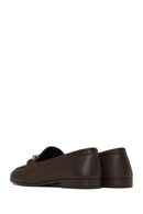 Woman Brown Buckle-Detail Leather Masculine Loafer | Derimod