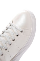 Women's White Lace-Up Thick Soled Sneaker | Derimod