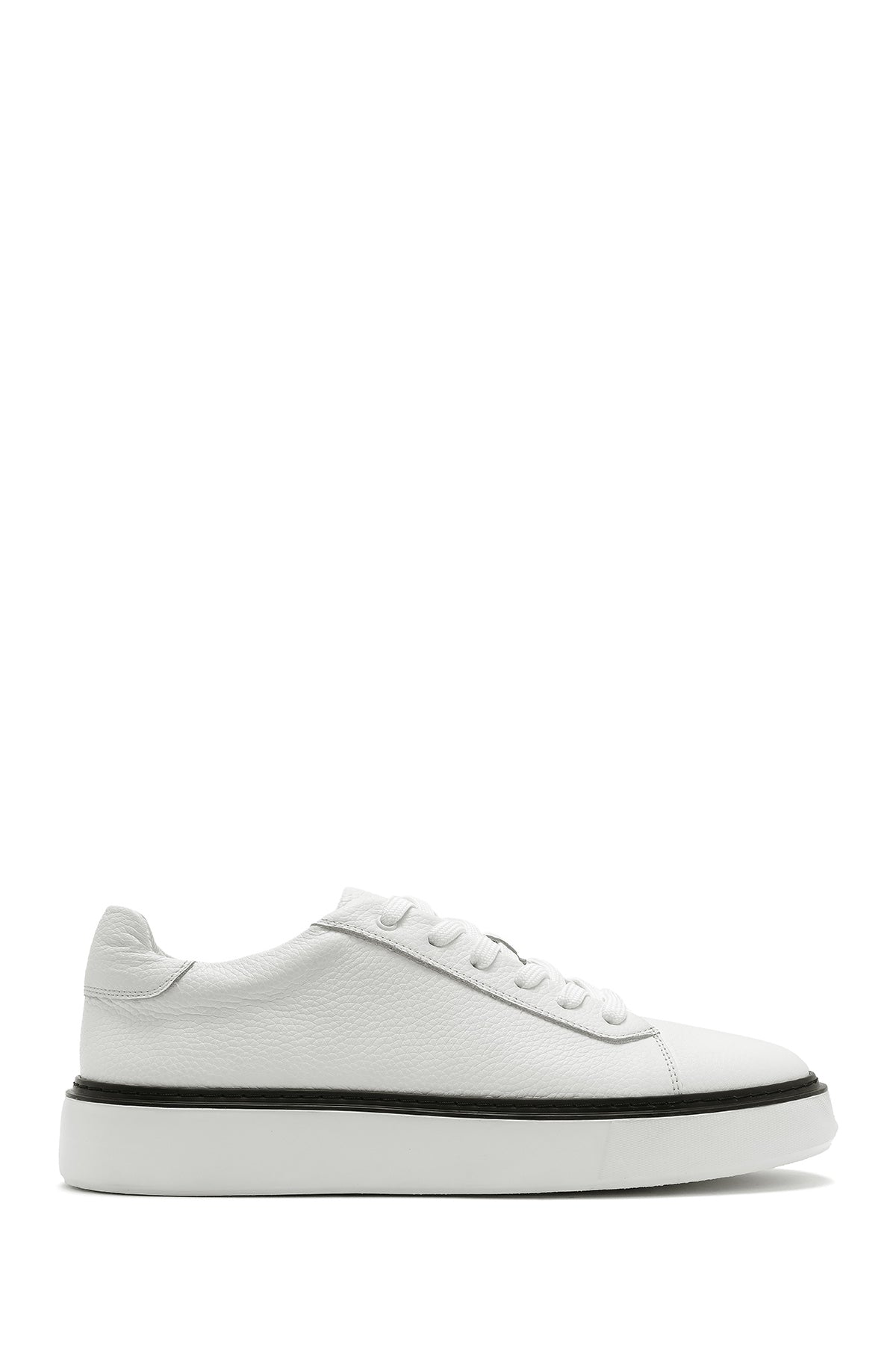 Male White Lace-Up Leather Sneaker 25SFD6124FT | Derimod