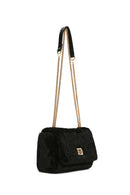 Women's Black Long Strap Plush Crossbody Bag | Derimod
