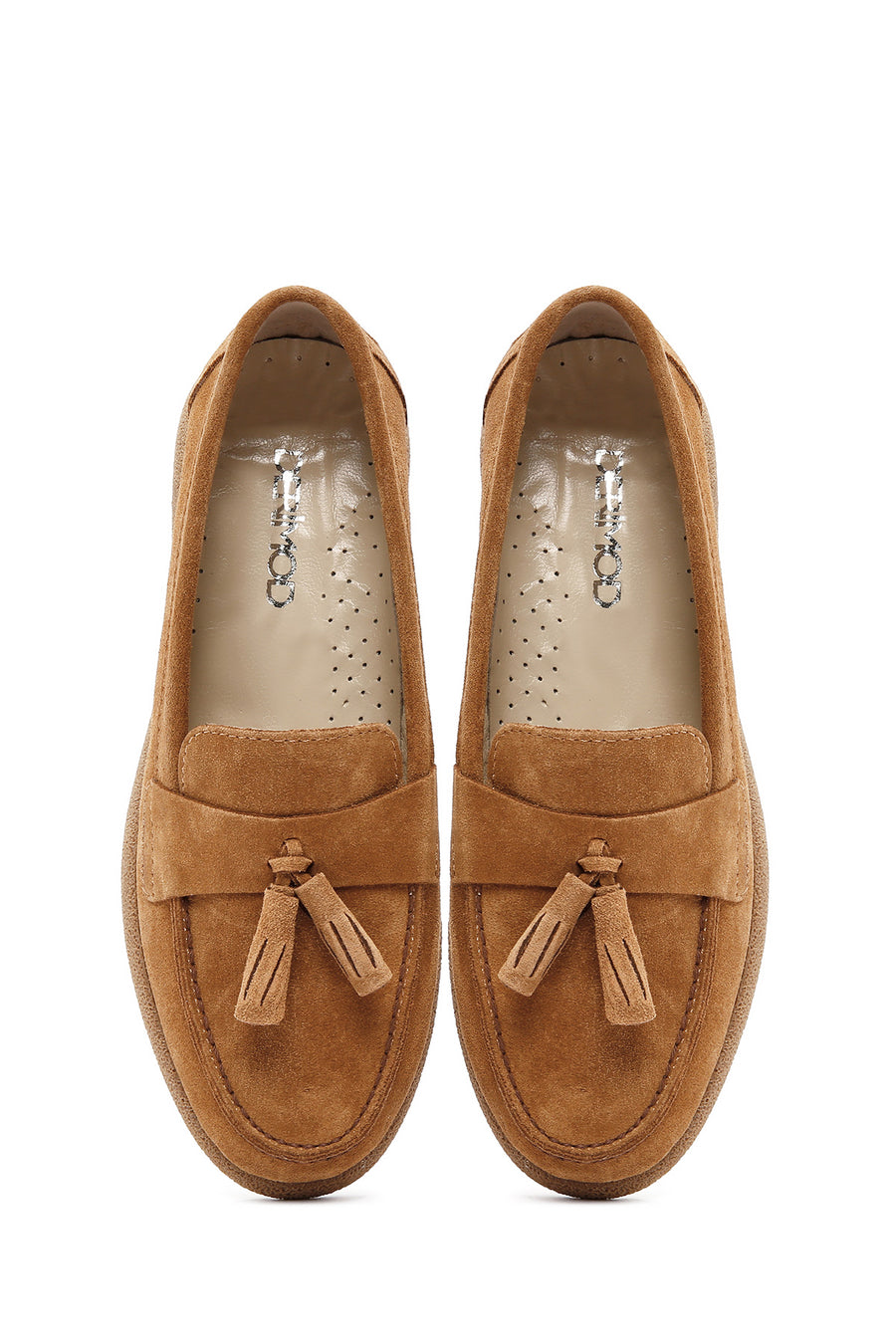 Women's Tan Suede Leather Comfort Loafer