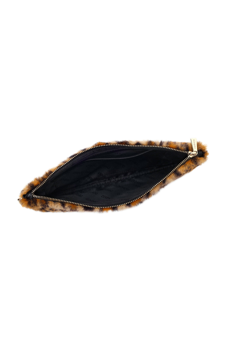 Woman Leopard Chain-Strap Plush Clutch Bag