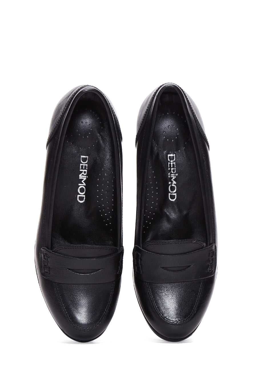 Kadın Siyah Deri Dolgu Topuklu Casual Ayakkabı