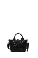 Woman Black Long-Strap Knitted Mini Shoulder Bag | Derimod