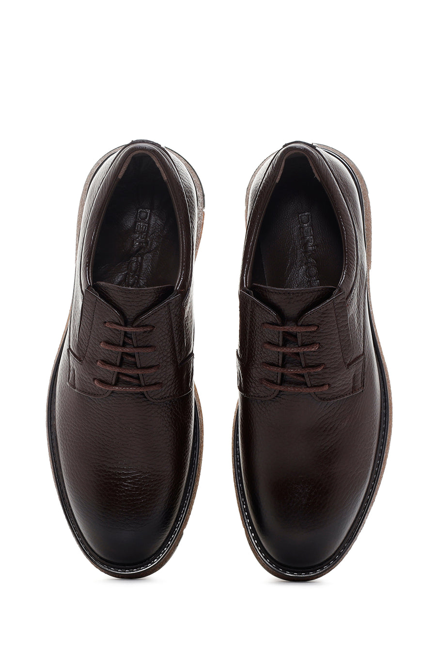 Men's Brown Lace-up Leather Casual Shoes