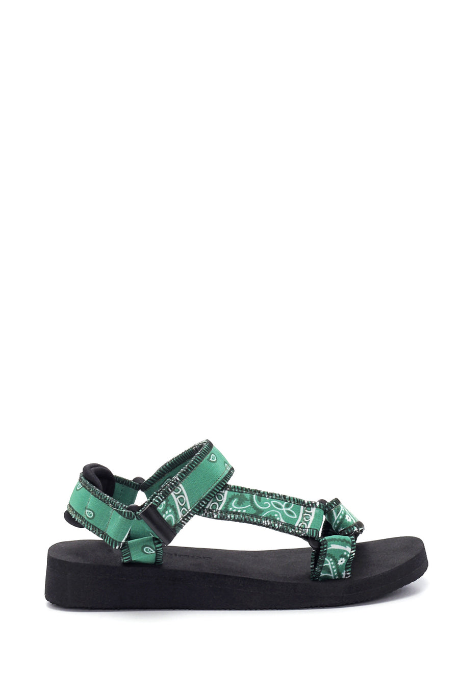 Kadın Yeşil Desenli Düz Sandalet 22SFE14546F | Derimod
