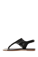 Women's Black Back Strap Flip Flop Sandals | Derimod