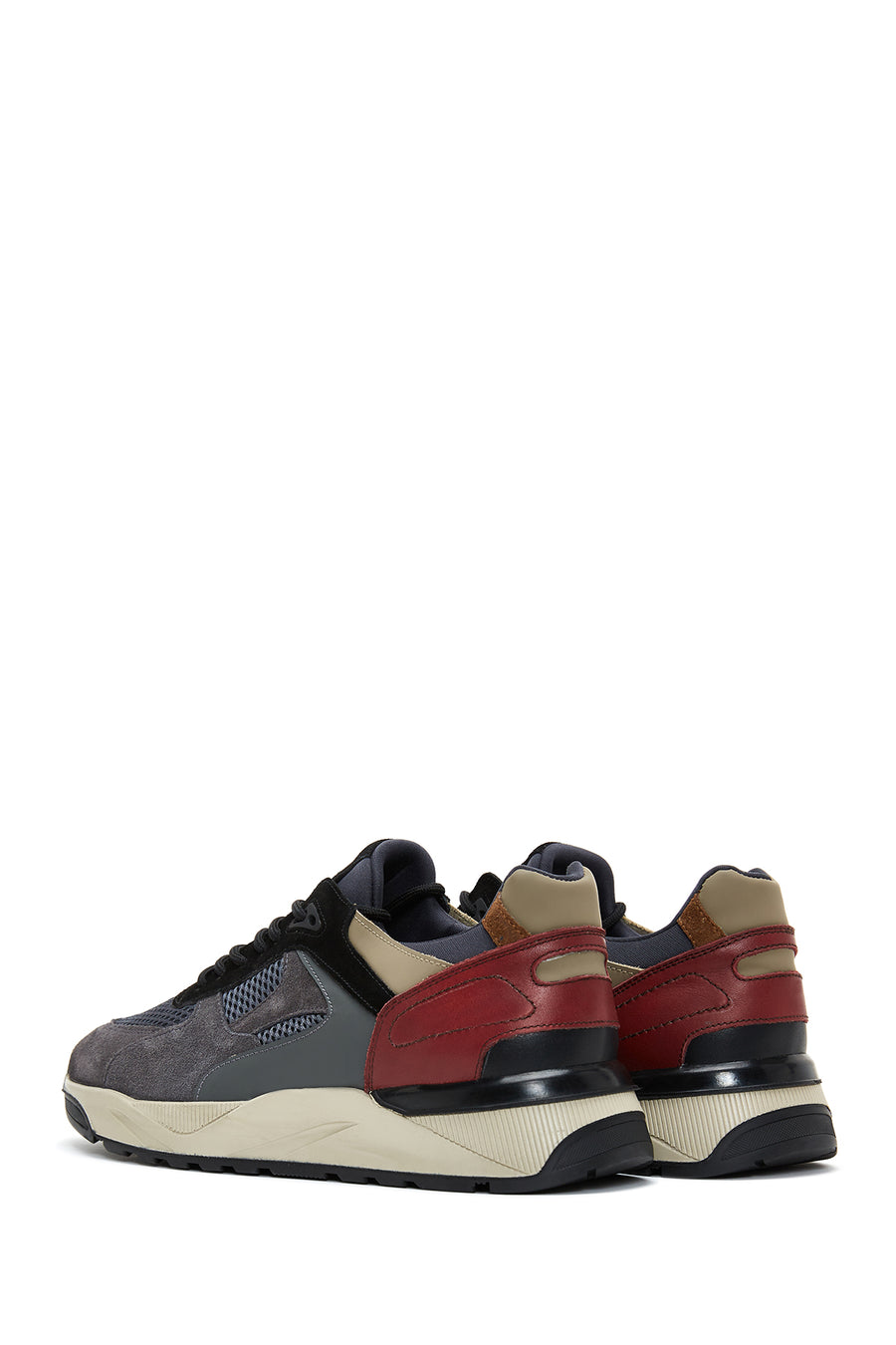 Erkek Antrasit Süet Deri Detaylı Sneaker