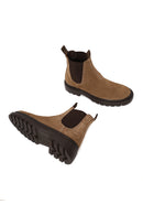 Male Brown Thick-Soled Suede Chelsea Boots | Derimod
