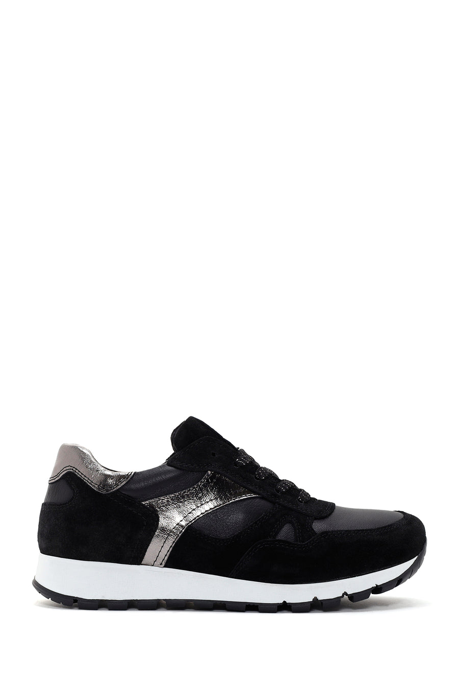 Women's Black Suede Leather Detailed Sneaker 23WFD370314 | Derimod