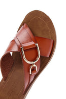 Women's Tan Flat Slippers | Derimod
