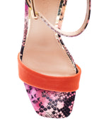 Women's Pink Leopard Heeled Sandals | Derimod