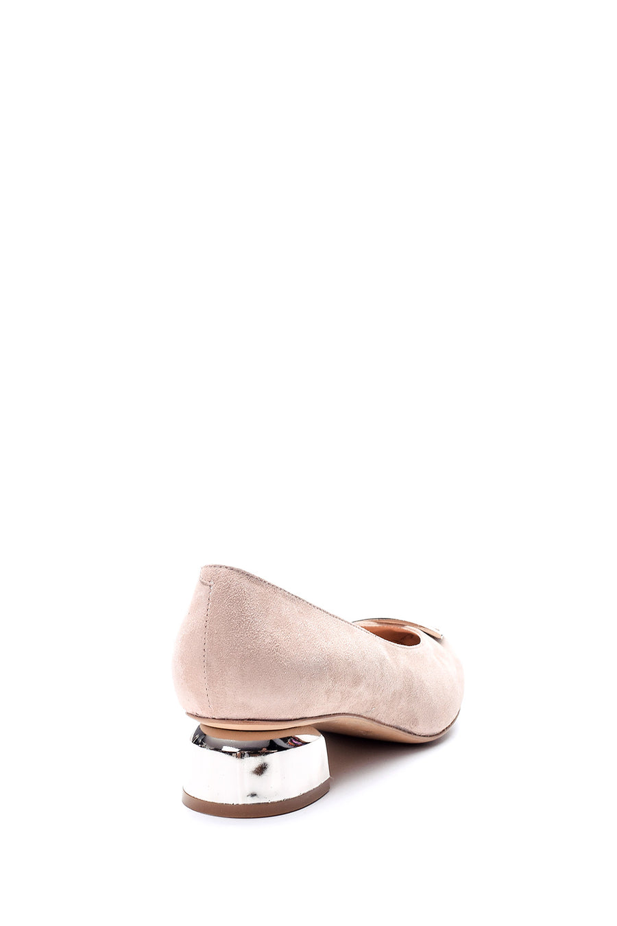 Women's Suede Metal Heel Detailed Shoes
