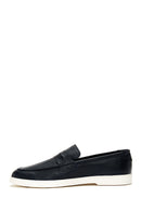 Erkek Lacivert Deri Loafer | Derimod