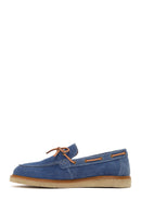 Men's Navy Blue Leather Casual Shoes | Derimod