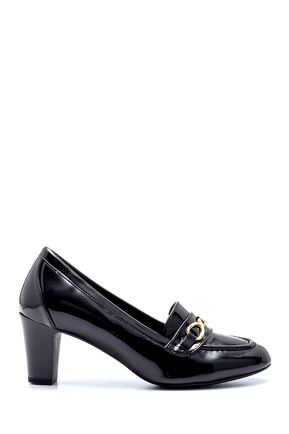 Women's Patent Leather Thick Heeled Shoes 20WFE191616 | Derimod