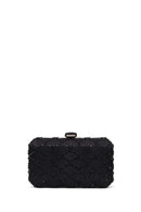 Woman Black Long Chain Strap Embellished Mini Clutch Evening Bag | Derimod