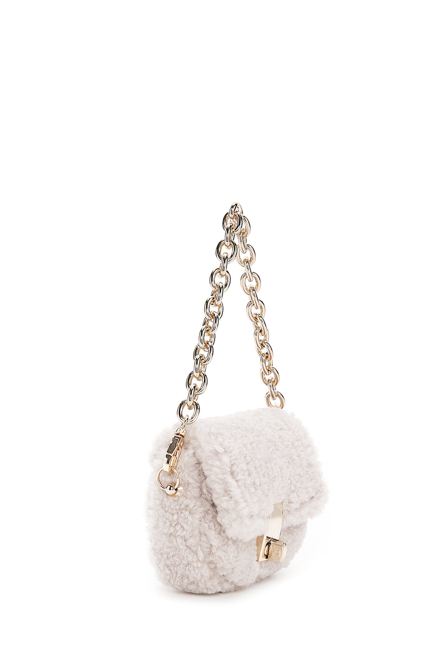 Women's White Plush Mini Crossbody Bag