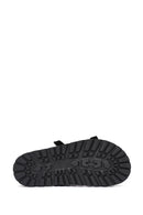 Women's Black Double Buckle Thick Soled Slippers | Derimod
