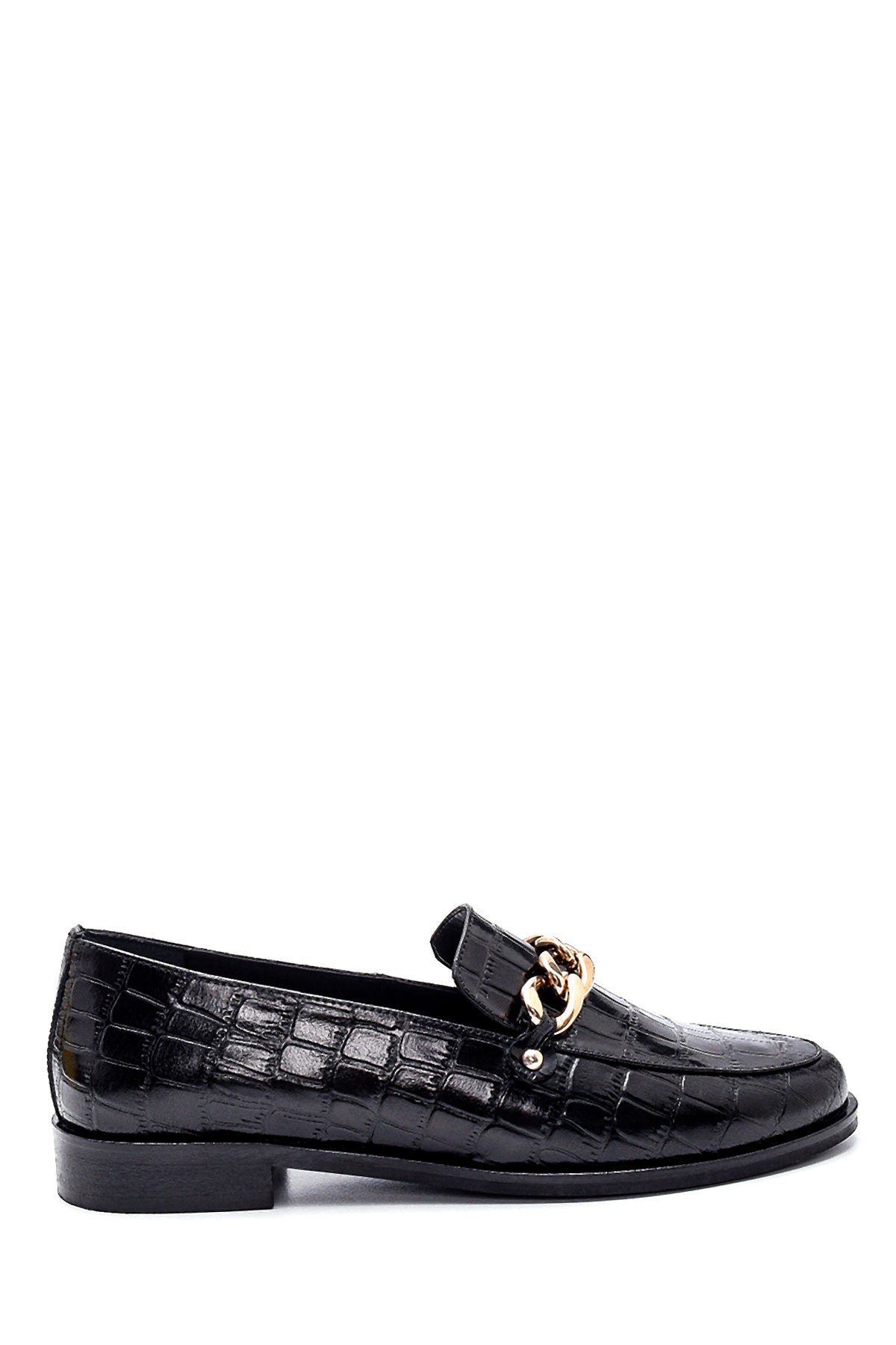 Women's Leather Chain Detailed Loafer 21WFD1600E3 | Derimod