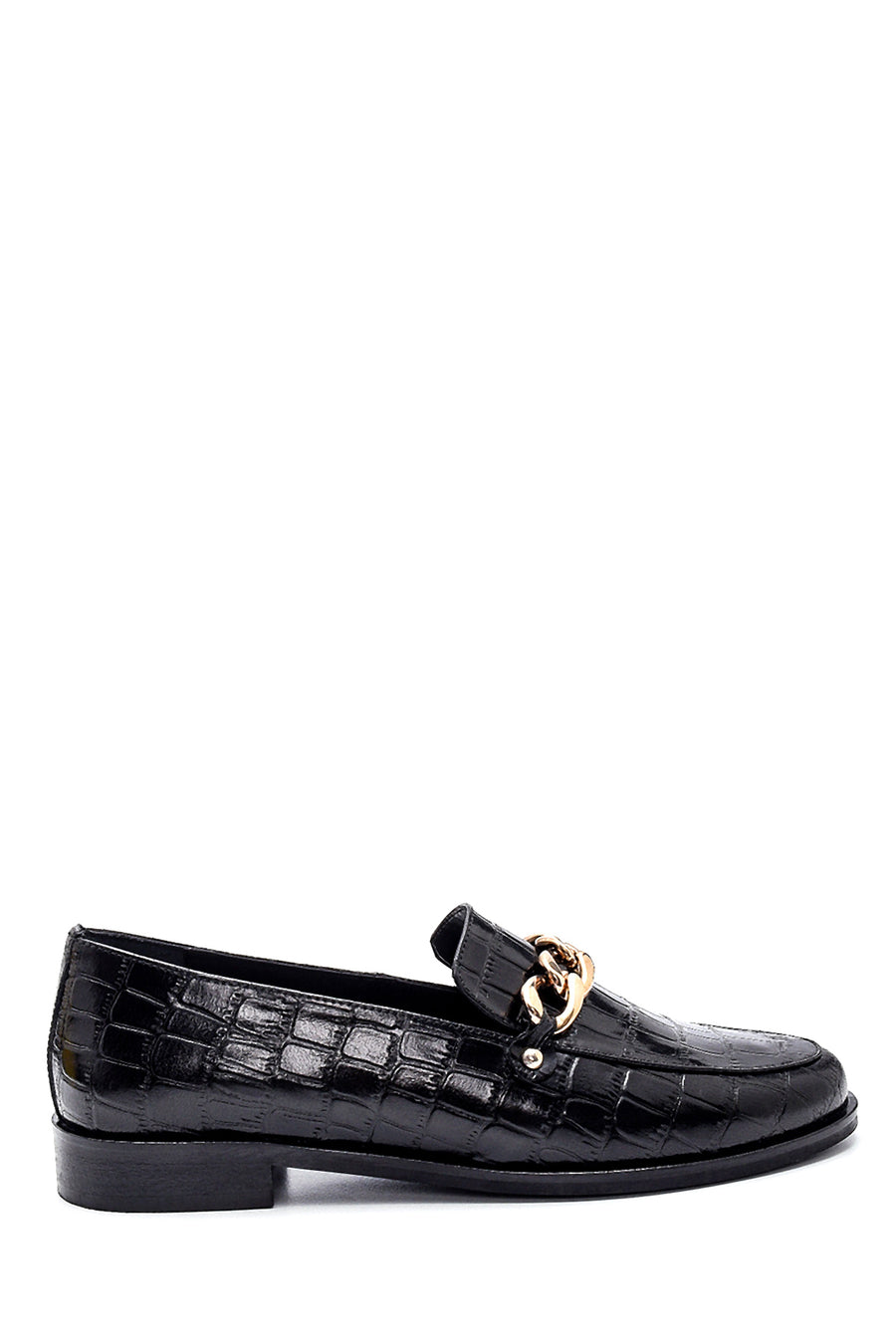 Women's Leather Chain Detailed Loafer 21WFD1600E3 | Derimod