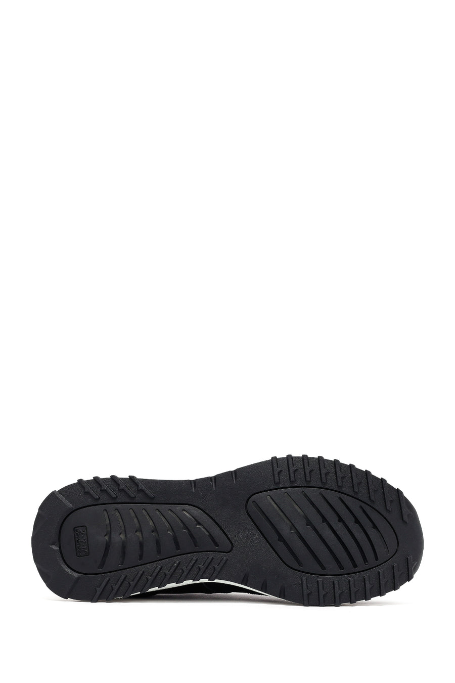 Woman Black Lace-Up Thick Sole Leather Sneakers