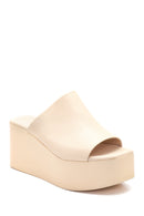 Women's Leather Platform Slippers | Derimod
