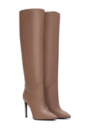 Women's Powder Leather Heeled Boots | Derimod