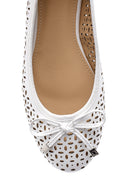 Women's White Bow Ballerina Ballet | Derimod