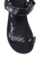 Women's Black Patterned Flat Sandals | Derimod