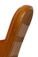 Woman Tan Suede Leather Slippers | Derimod