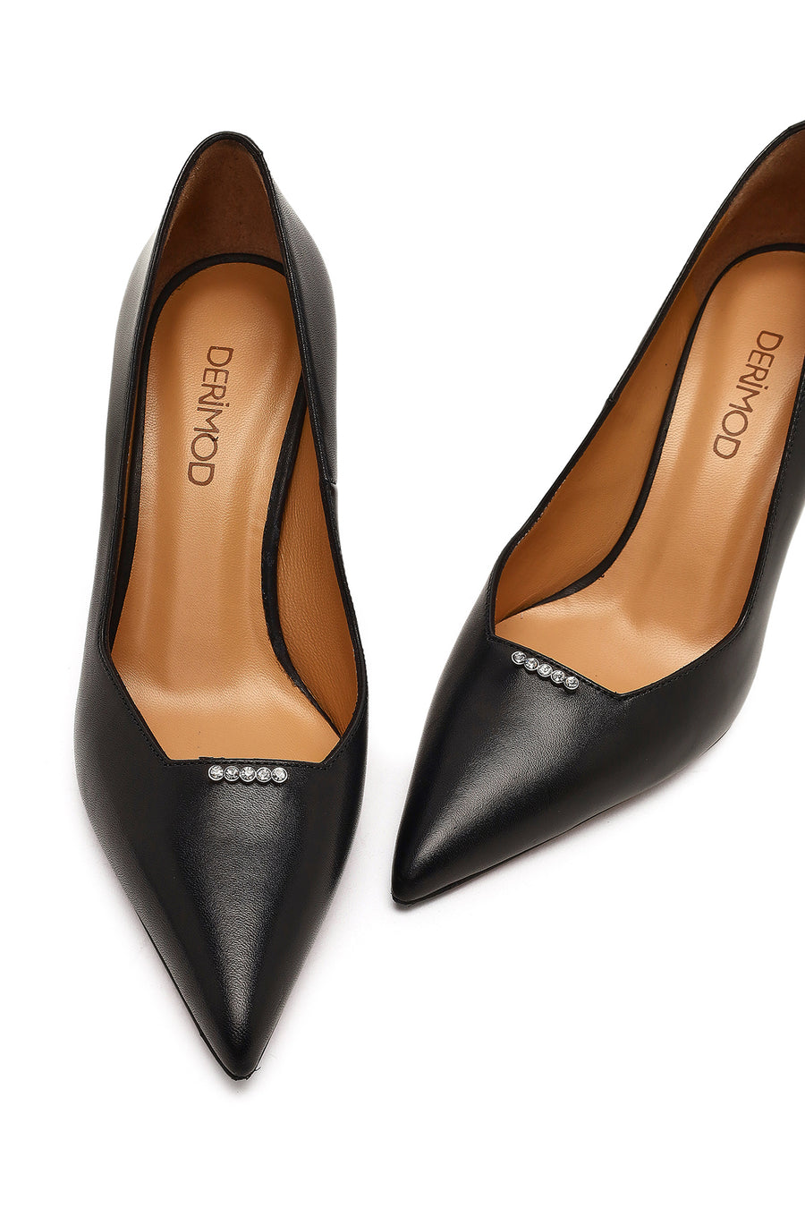 Kadın Siyah İnce Topuklu Deri Stiletto