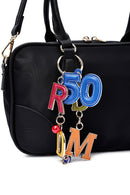 Women's Black Long Strap Accessory Detailed Fabric Handbag | Derimod