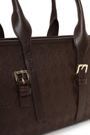 Woman Brown Long-Strap Printed Shoulder Bag | Derimod