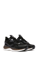 Derimod Zero Men's Black Lace-Up Thick Soled Fabric Sneaker | Derimod