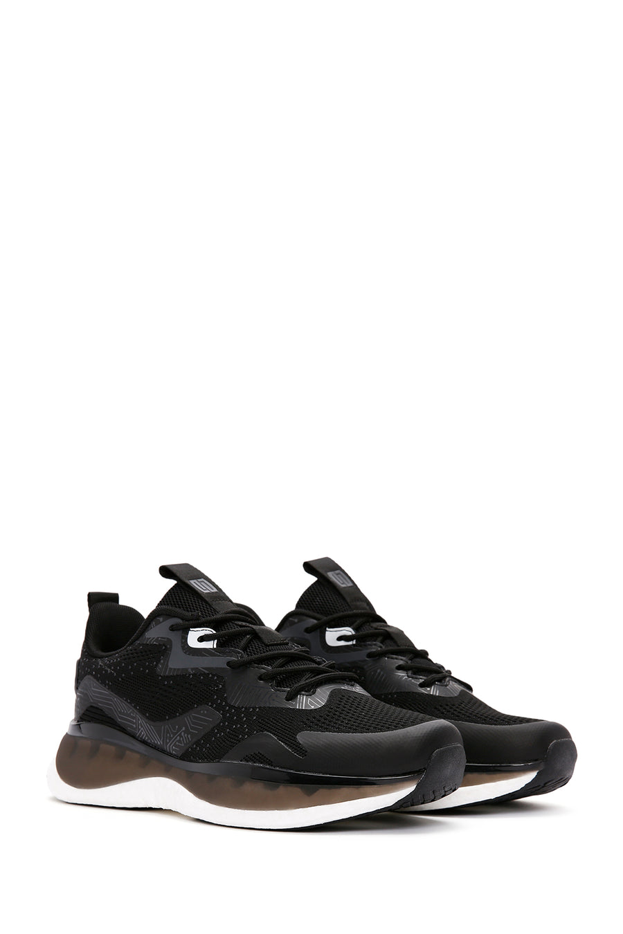 Derimod Zero Men's Black Lace-Up Thick Soled Fabric Sneaker