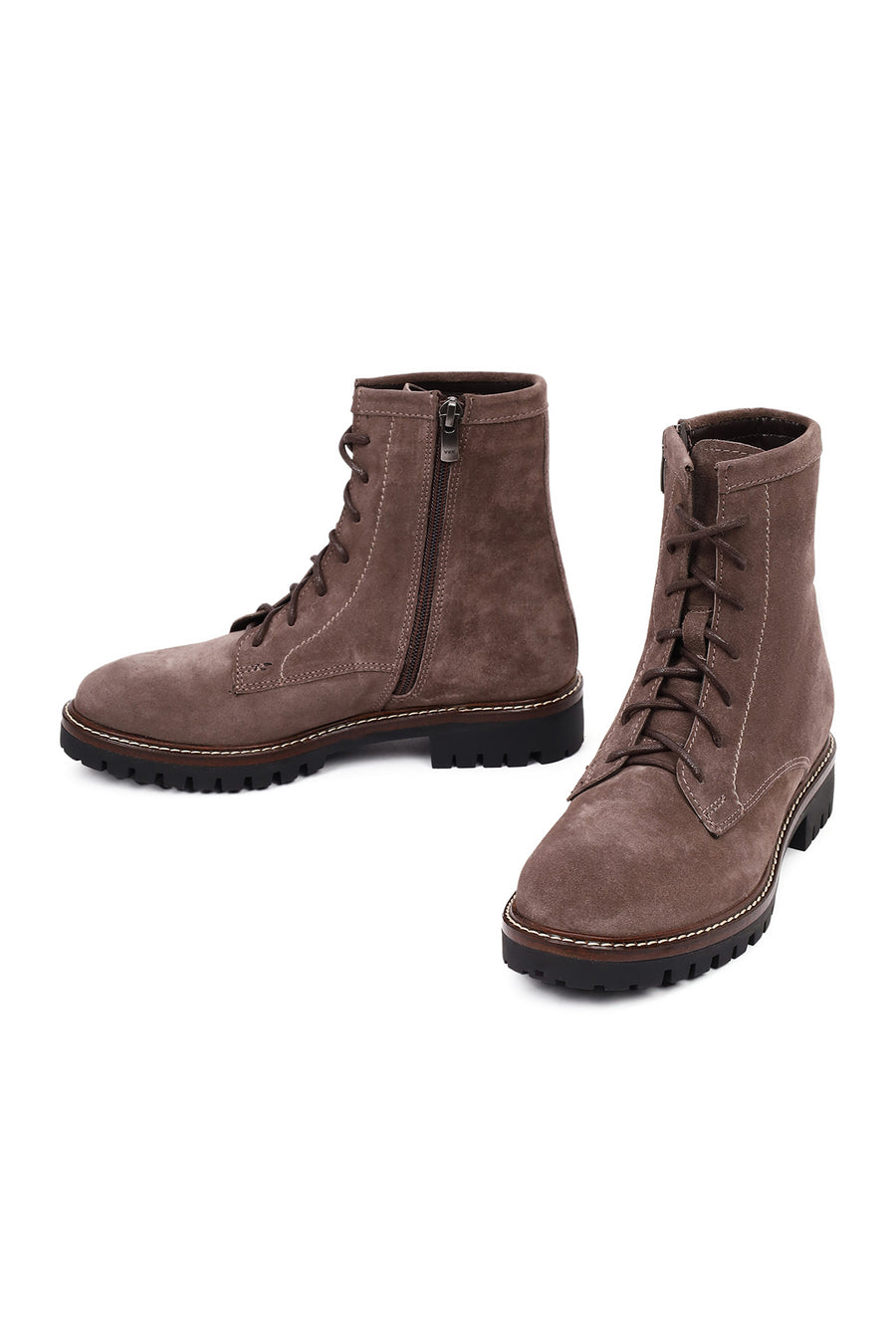 Women's Mink Zipper Thick Sole Suede Leather Ankle Boots