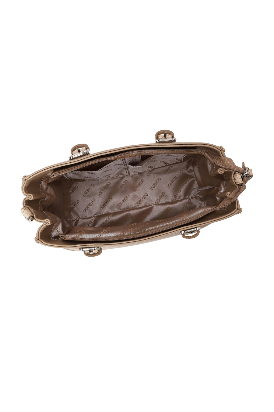 Woman Dark Beige Long-Strap Shoulder Bag