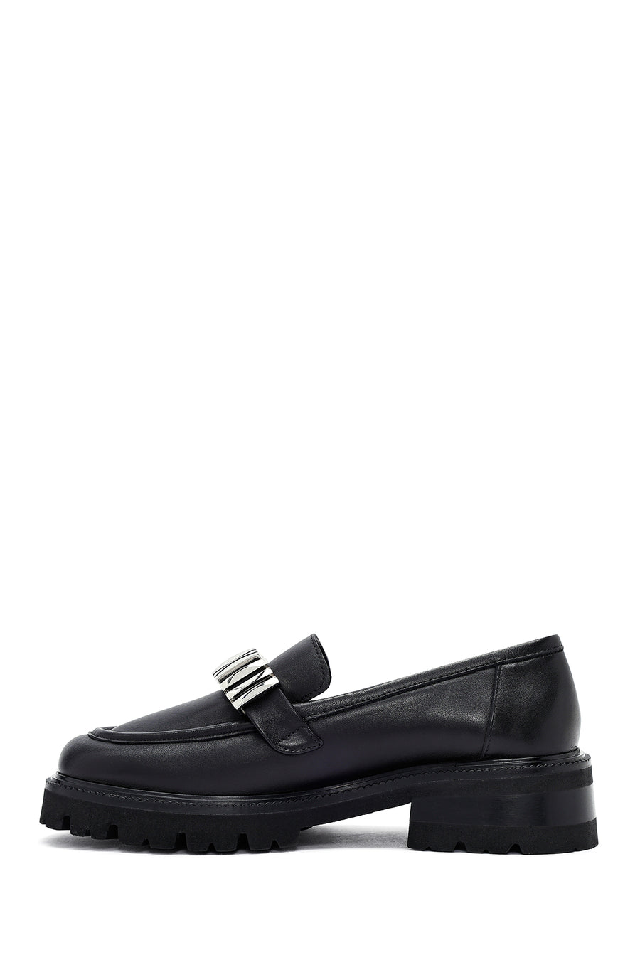 Woman Black Accessory Leather Masculine Loafer