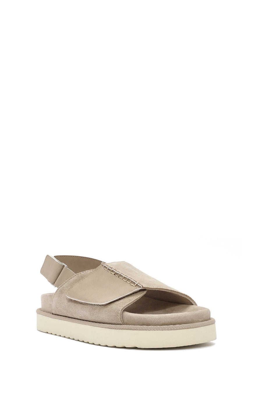 Women's Beige Strappy Suede Leather Sandals